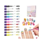 12 Colors Nail Art Marker Pens Set, 0.5 Mm Nail
