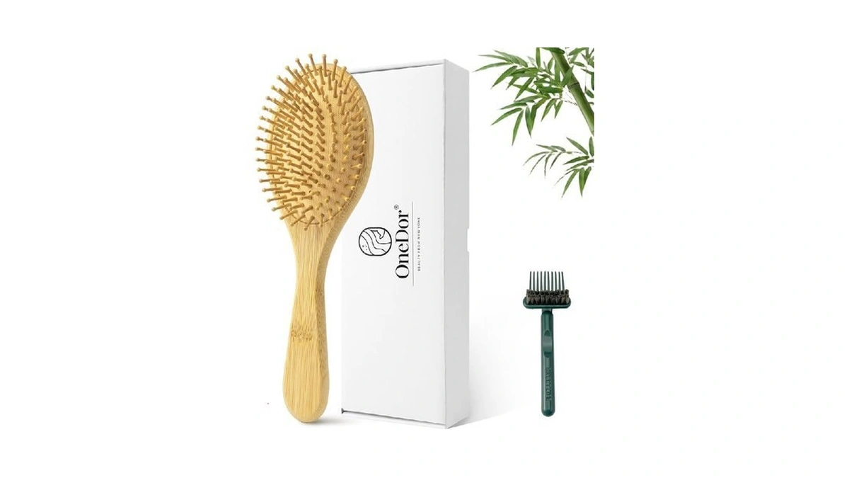 Bamboo Hair Brush - Natural Wooden Paddle Brush For Women