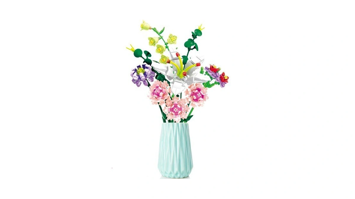 Chodia Flower Bouquet Building Blocks Artificial Pink Carnation Botanical Collection