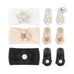 Céllot Baby Girl Headband And Socks, Non-slip Floral Socks And