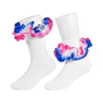 Wbzotss Toddler Girls Two Tone Lace Ruffle Socks, Double Turn