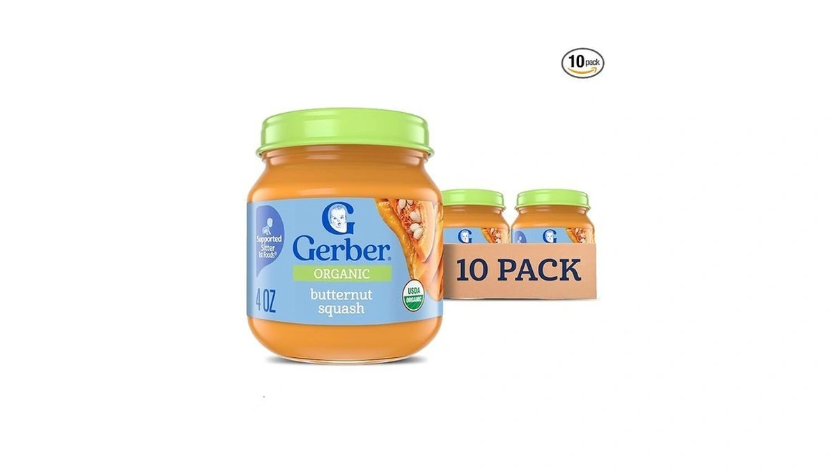 Gerber Stage 1 Baby Food, Organic Butternut Squash Jar, Baby