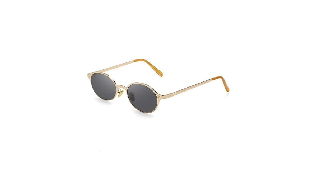 Sodqw Trendy Oval Sunglasses For Women Small Gold Frame Fashion