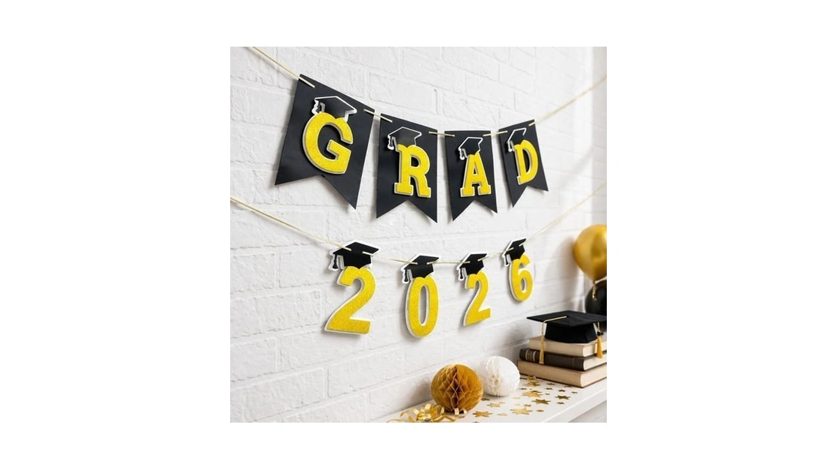 Graduation Decorations 2026– Diy 3d Congrats Grad 2026 Banner Black