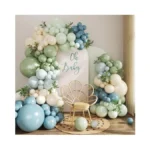 Sage Green Dusty Blue Balloon Arch Kit 124pcs Blue Green
