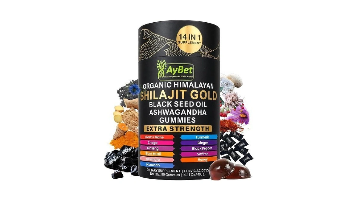Aybet Organic Himalayan Shilajit Gold Gummies For Men And Women,