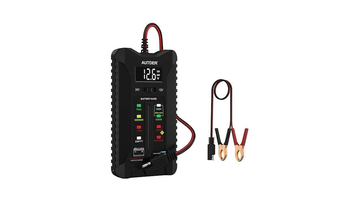 Autder Car Battery Tester 12v/24v, Digital Voltmeter With Lcd Display