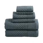 Simple&opulence Premium 100% Cotton Towel Set 6 Piece, Jacquard Soft