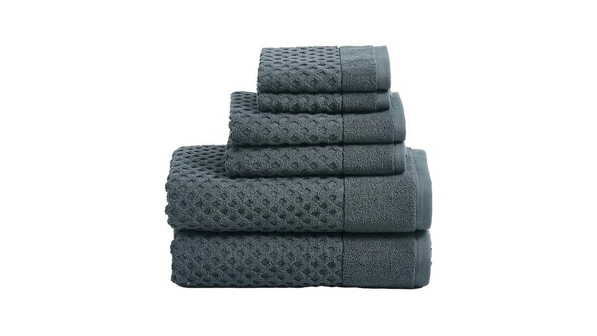 Simple&opulence Premium 100% Cotton Towel Set 6 Piece, Jacquard Soft