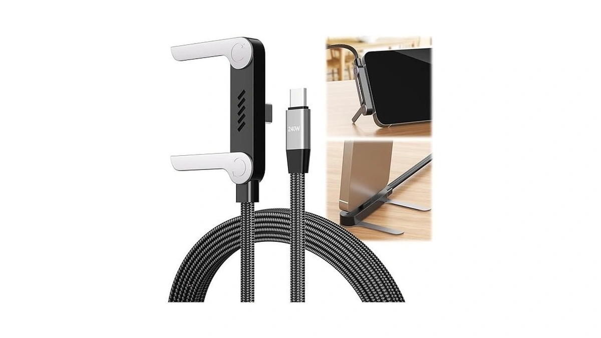 240w Braided Fast Charge Cable, 2026 New Invisible Holder Charger