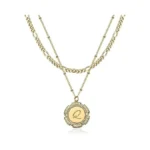Fettero Gold Layered Initial Necklaces For Women, 14k Gold Plated