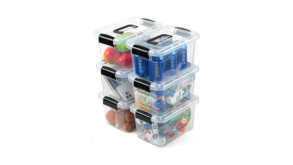 Eoenvivs Plastic Storage Bins With Lids 6 Packs, 7 Quart