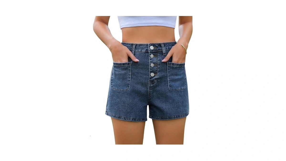 Etosell Womens Jean Shorts High Waisted Button Cute Summer Denim