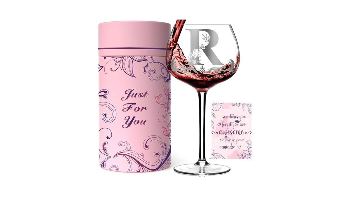 Personalized Monogram Gifts For Women - Customized Initial A-z Wine