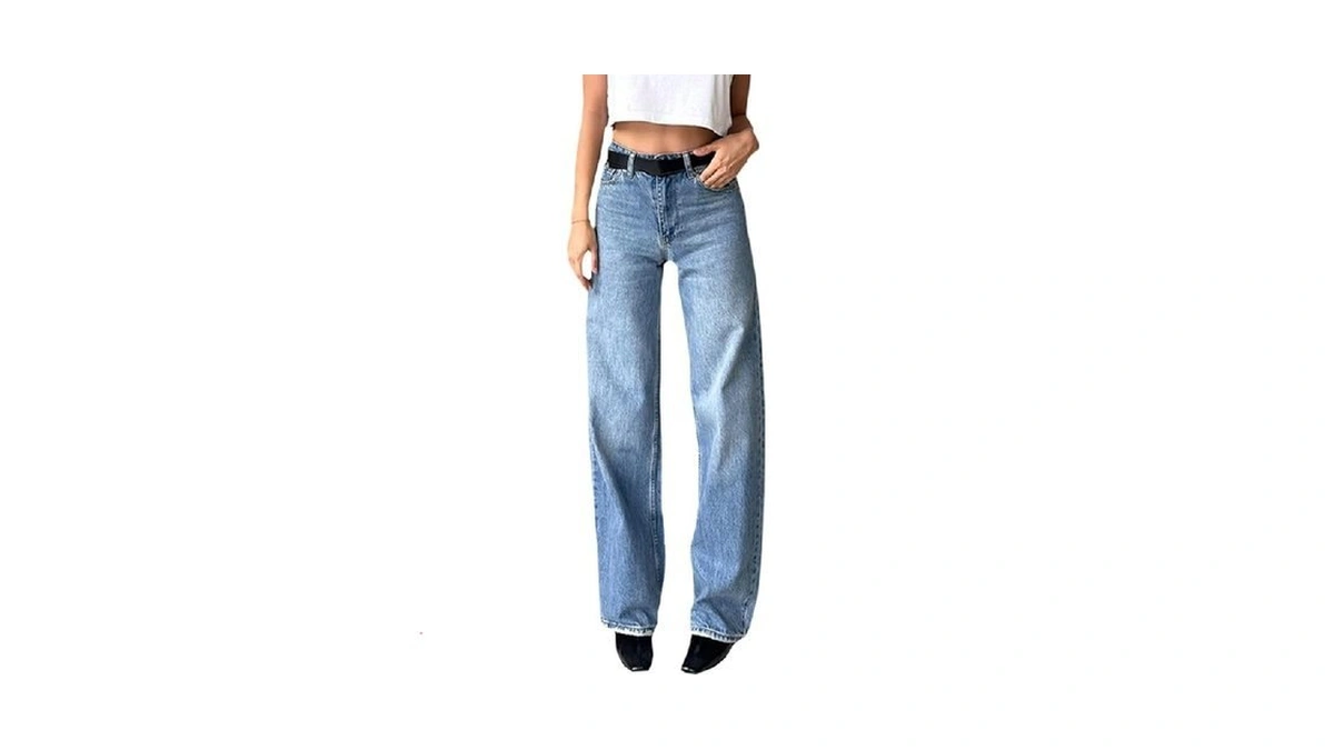 Zermom Women's Wide Leg Jeans Casual Stretch High Rise Baggy