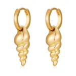 Mijeniti Gold Conch Hoop Earrings Beach Drop Earrings For Women