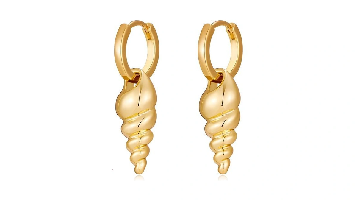 Mijeniti Gold Conch Hoop Earrings Beach Drop Earrings For Women