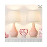 Seealle Modern Pink Table Lamps Set Of 2 - Bedroom