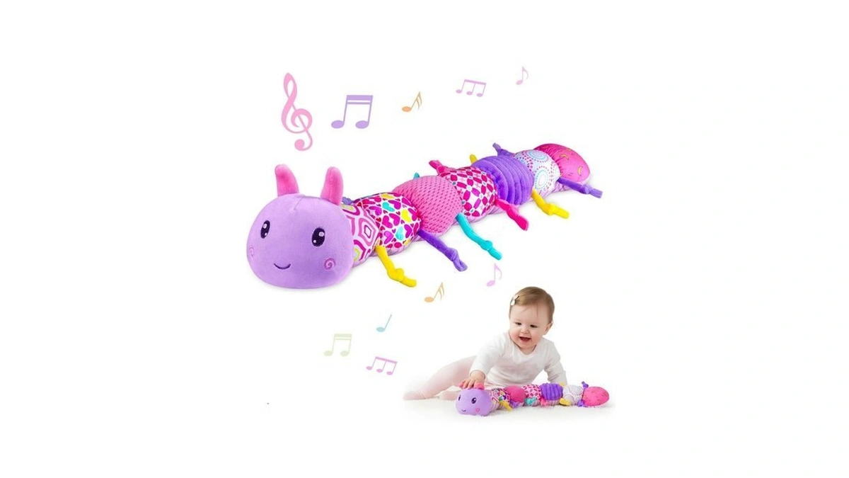 Baby Infant Musical Stuffed Animal Soft Toy With Multi-sensory Crinkle,