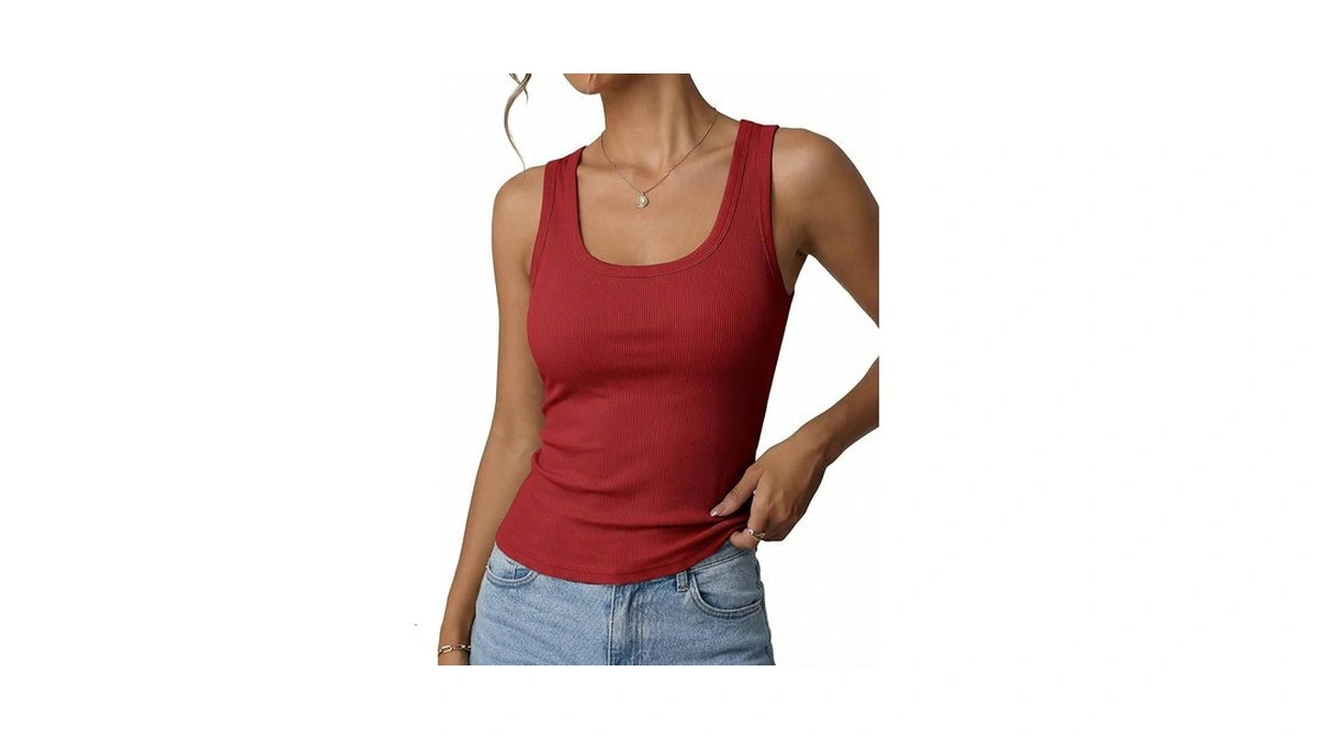 Humordream Womens Tank Tops Ribbed Scoop Neck Summer 2026 Sleeveless