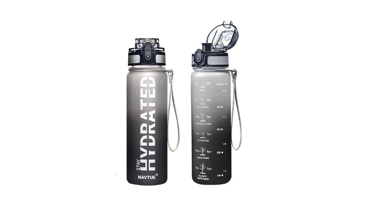 Navtue Water Bottle, 16.9 Oz Sports Water Bottles With Time