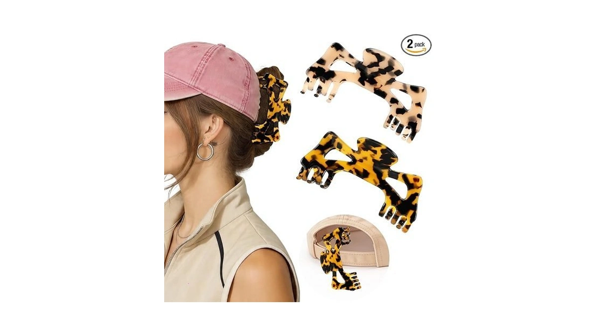 2 Pack Hat Claw Clips For Women, Hat-friendly Hat Clips