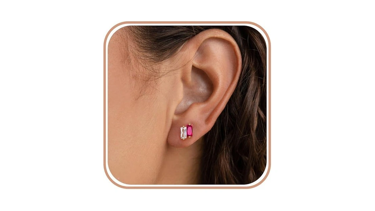 Sistble Birthstone Earrings Mom Birthday Gifts July Ruby Earrings Dainty
