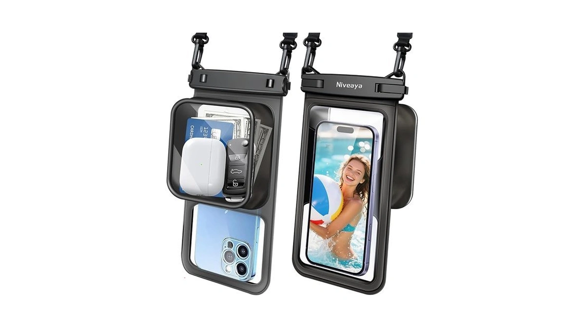 Niveaya [floatable Floating Waterproof Phone Pouch 2 Pack-up To 8.5",