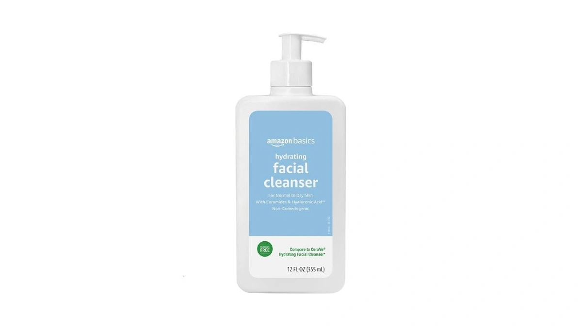 Amazon Basics Hydrating Facial Cleanser, Fragrance Free, With Ceramides, Non-comedogenic,