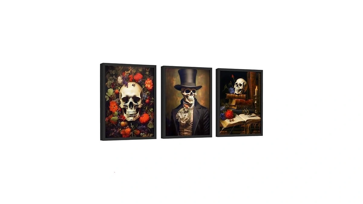 Excool Club Skeleton Wall Decor - 12x16 Skeleton Poster Aesthetic