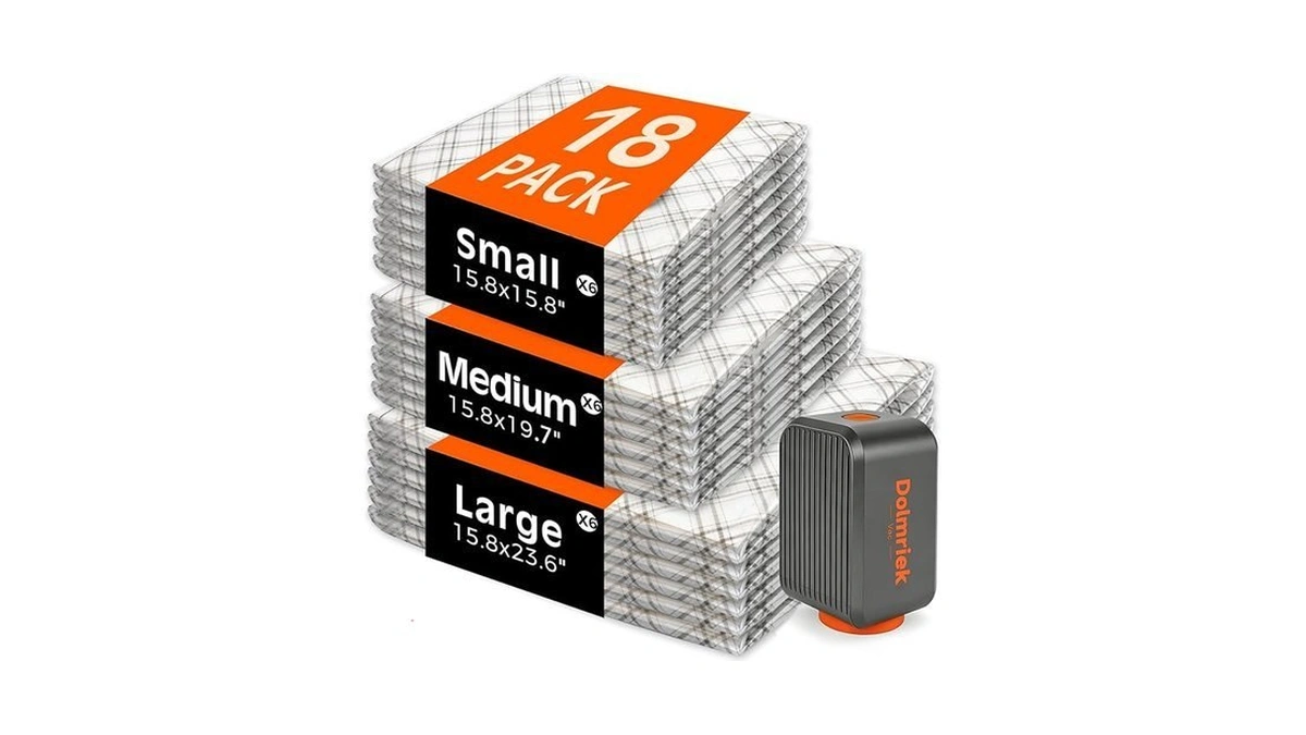 18pcs Vacuum Seal Bags For Clothing Travel, Cordless Pump, Carry-on