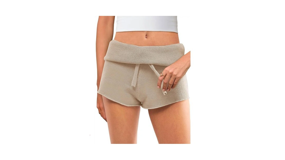 Saodimallsu Womens Foldover Lounge Shorts High Waisted Drawstring Casual Summer