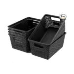 Set Of 6 Baskets For Organizing, Plastic Storage Bins And