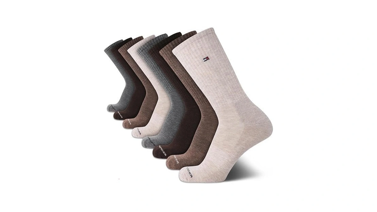 Tommy Hilfiger Mens Crew Socks - 8 Pack Lightweight Cushioned