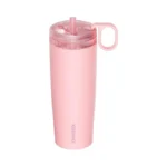 Kisskind 20 Oz Iced Coffee Tumbler With Hidden Straw, Insulated