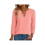 Noracora Womens Tops 3/4 Sleeve With Buttons Dressy Casual Blouses