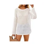 Arach&cloz 2025 Women's Lyocell Linen Summer Fall Lightweight Oversized Swimsuit