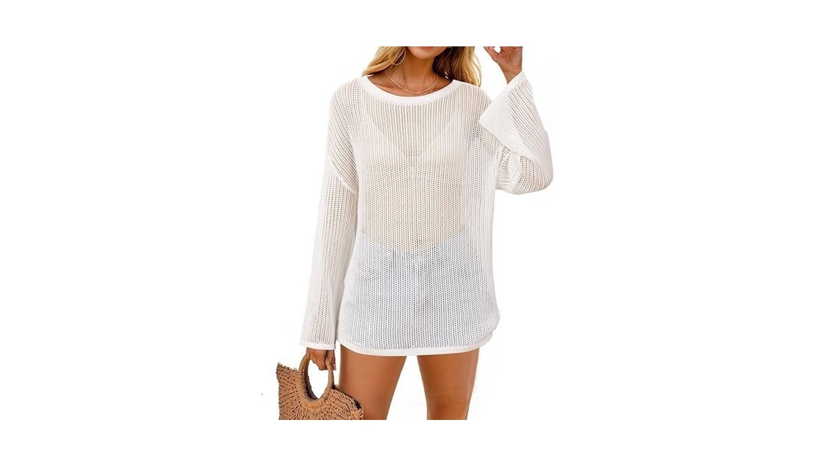 Arach&cloz 2025 Women's Lyocell Linen Summer Fall Lightweight Oversized Swimsuit