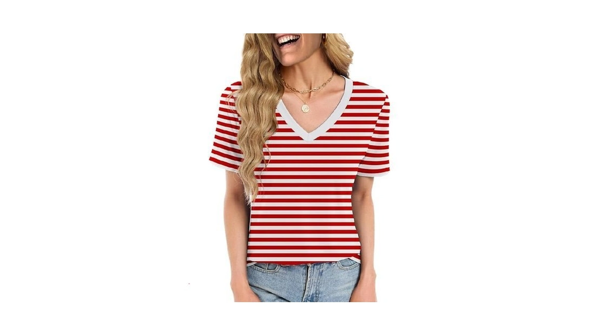 Blouses For Women Summer Tops V Neck T Shirts Cute