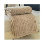 Throw Blanket For Couch Or Bed，waffle Weave Jacquard Decorative Blankets