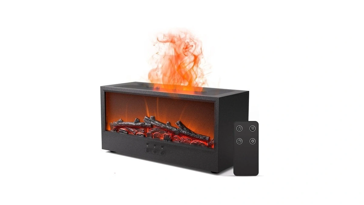 Fireplace Flame Air Diffuser Humidifier,7 Colors Aromatherapy Essential Oil Diffuser,