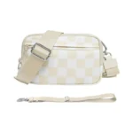 Nbermotion Checkered Nylon Wristlet Wallets For Women Rfid Blocking Purse
