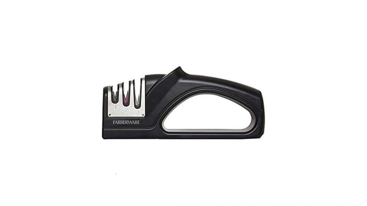 Farberware Edgekeeper 3 Stage Tabletop Kitchen Knife Sharpener, 7.5-inch, Black