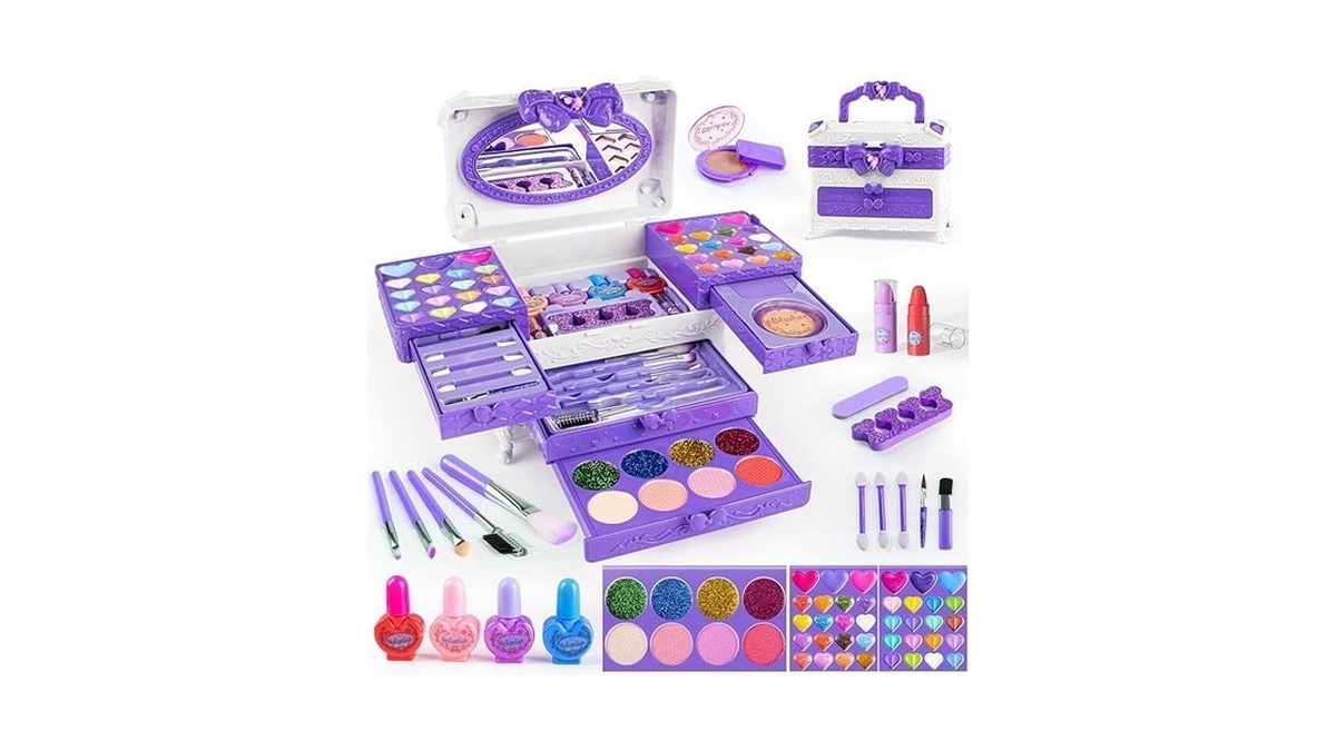 Gorispi Kids Makeup Sets For Girls, 66pcs Real Cosmetic For
