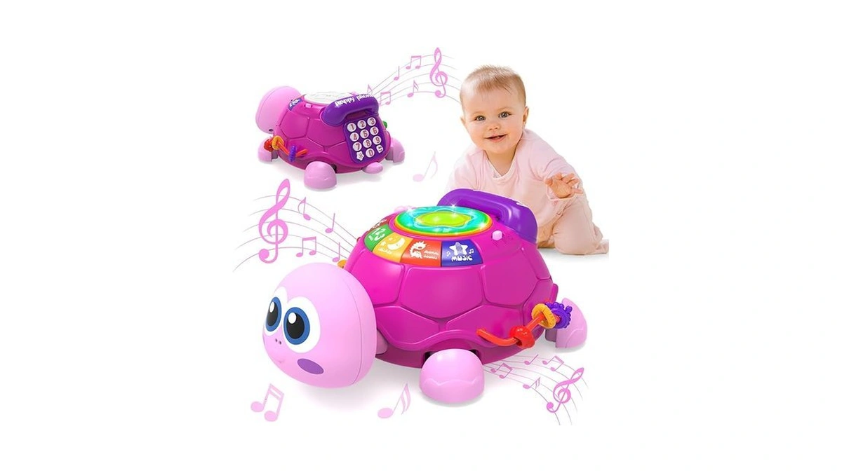 Kaeohye Musical Turtle Baby Toys 6-12 Months，baby Crawling Toys For