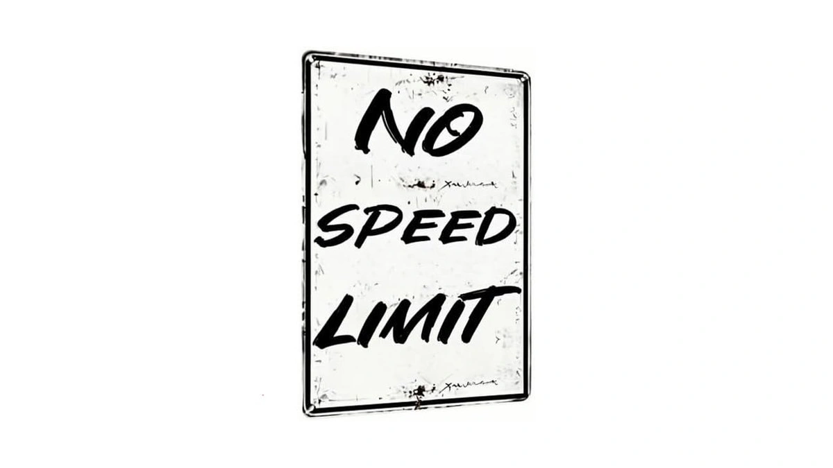 Carastora No Speed Limit Metal Sign – Rustic Tin Wall
