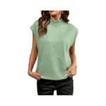 Shewin Womens Summer Tops Casual Mock Neck Sweatshirt Lightweight Cap