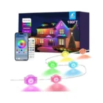 100ft Permanent Outdoor Lights For House, Rgb Led Waterproof Smart