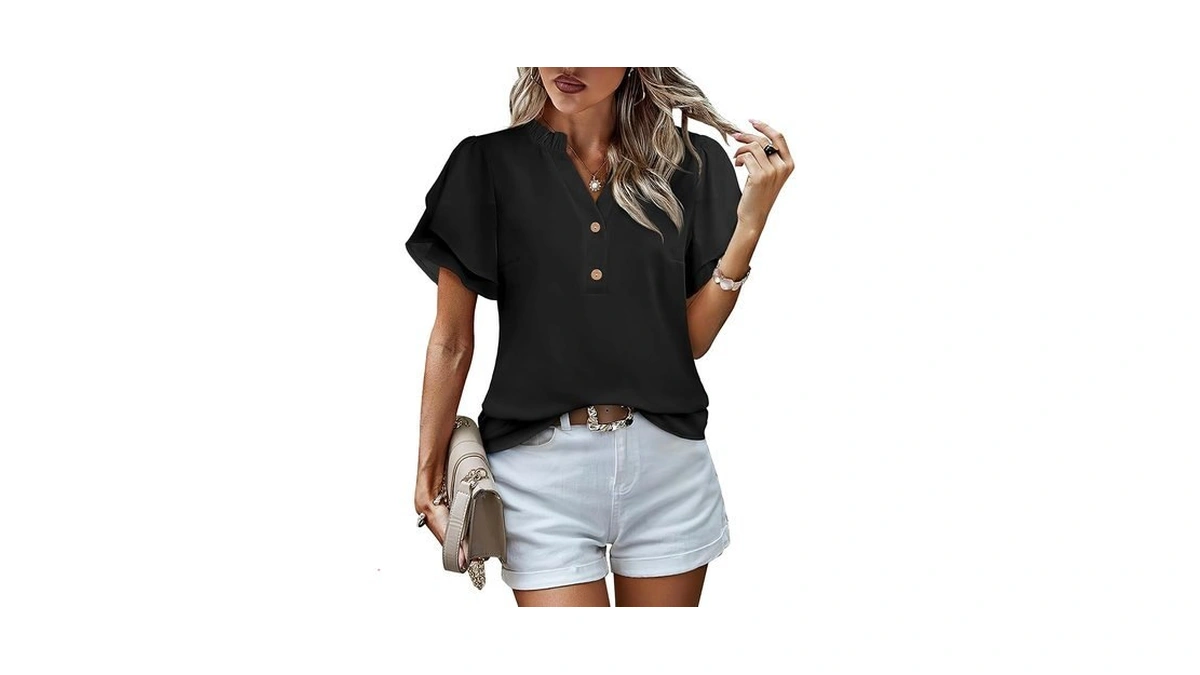 Lookboho Dressy Tops For Women Casual Business Work Blouses Ruffle