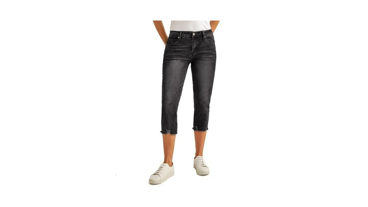 Luvamia Jean Capri Pants For Women High Waisted Ripped Skinny